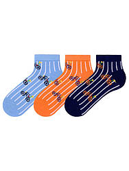 Шкарпетки для хлопчика укорочені демісезонні, малюнок Велосипеди, Bross (розмір 22-24(1-3 л))