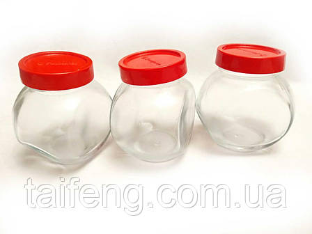 Набір банок 3 шт "Bella" 200 мл червоні 80386 Pasabahce, фото 1