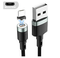 Магнітний дата кабель USB - Micro USB кабель для швидкого заряджання USLION 3A 1м