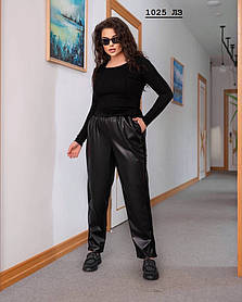 Стильні брюки жіночі з каміннями батальні 1025 ЛЗ