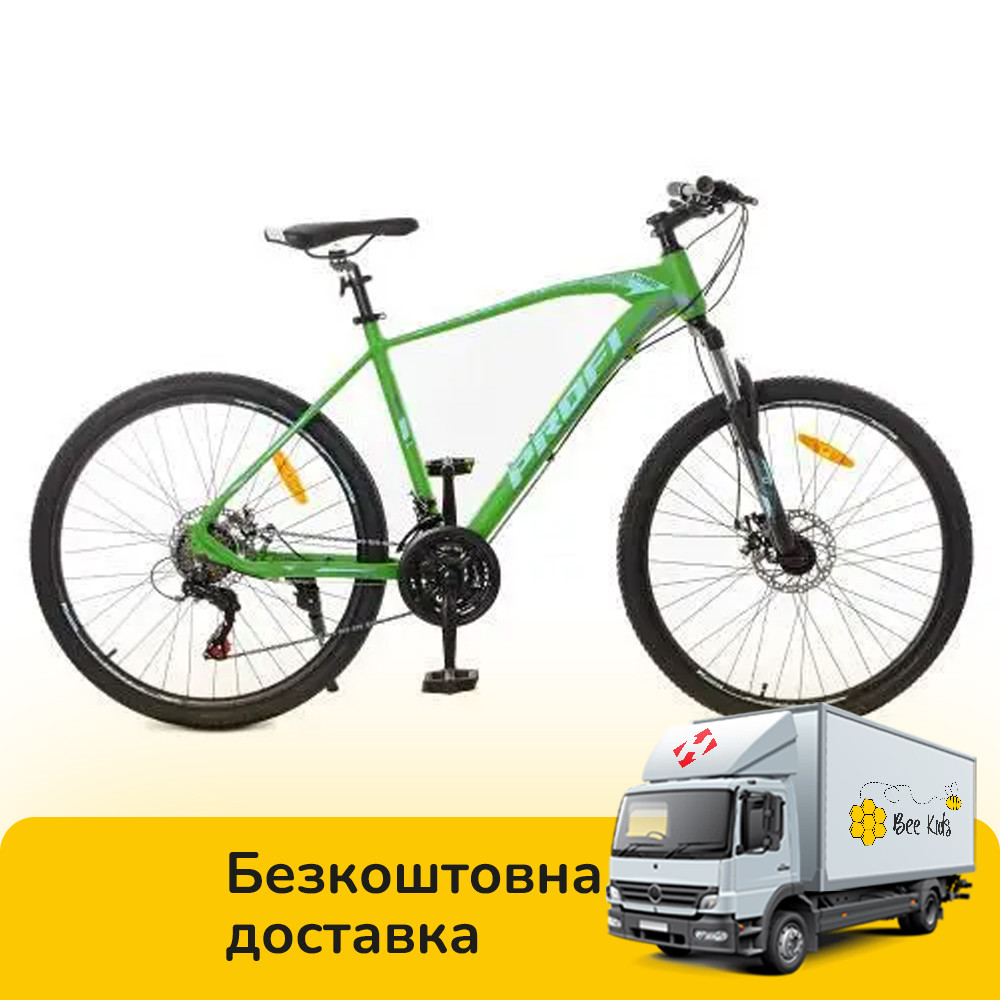 Спортивний велосипед 26 дюймів (рама 19", швидкість 21) Profi G26VELOCITY A26.1 Зелено-чорний, фото 1