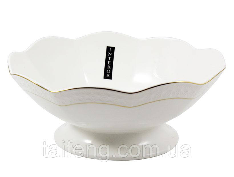 Цукерниця на ніжці порцелянова кругла 1300 мл 23 см Interos 1423-A