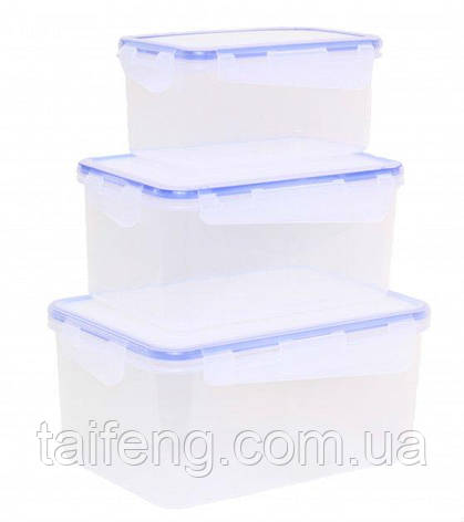 Набір прямокутних контейнерів для харчових продуктів 3 в 1 Алеана 167040, фото 1