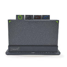 Набір 4 обробних дошки 29 х 19.5 см з підставкою Maestro (MR1787G)