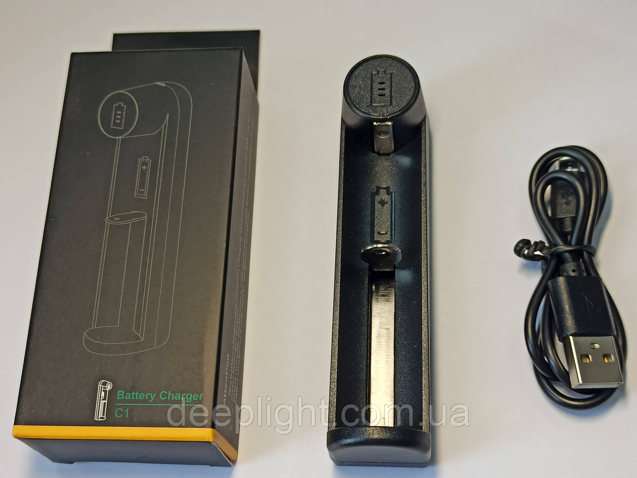 USB Зарядний пристрій Liitokala C1 3.7В 4.2В Li ion 18650 26650 21700 18350 1A для літій акумулятора