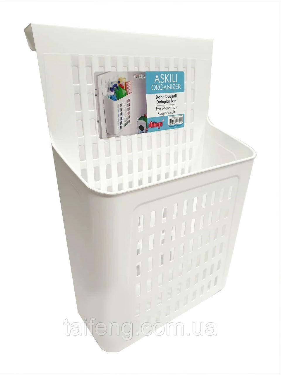 Навісний органайзер на дверцята кухні білий Dunya 07401