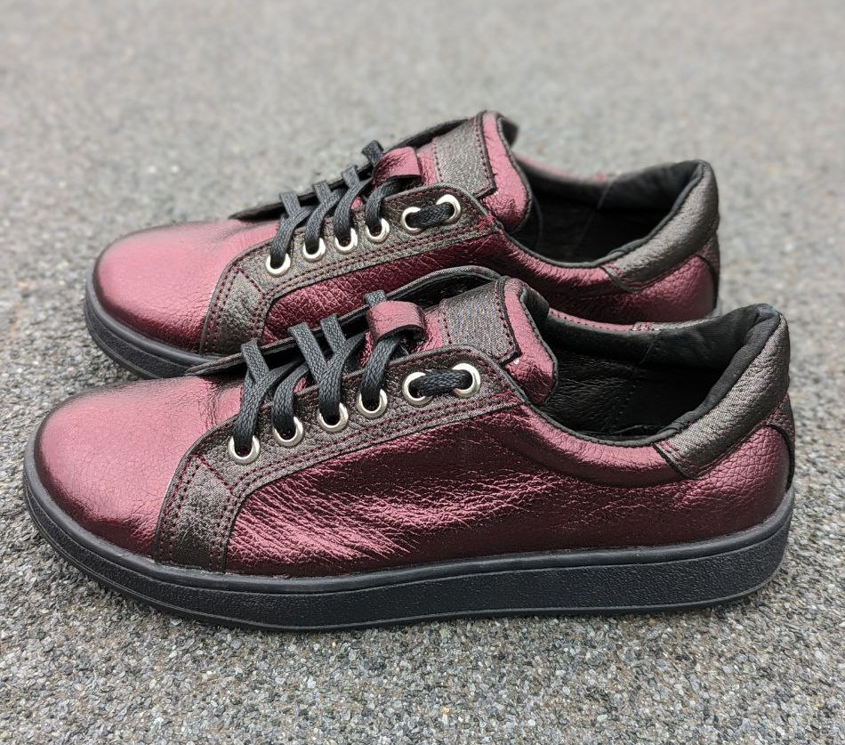 STTOPA Розмір 36-21,5 см. Кеди з натуральної шкіри шкіряні. 114-3645 Бордові Чорні, фото 1