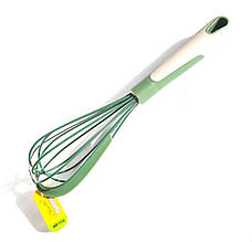 Вінчик силіконовий з пером 27 х 6,5 х 6,5 см Maestro MR-1156 зелений