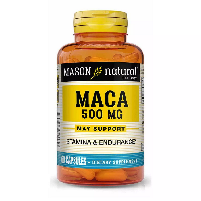 Мака 500 мг, Maca, Mason Natural, 60 капсул