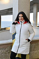 Женская зимняя куртка молочного цвета р.48/50 385938