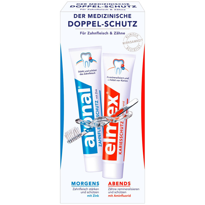 Набір зубних паст Aronal + Elmex (2 х 75мл), фото 1