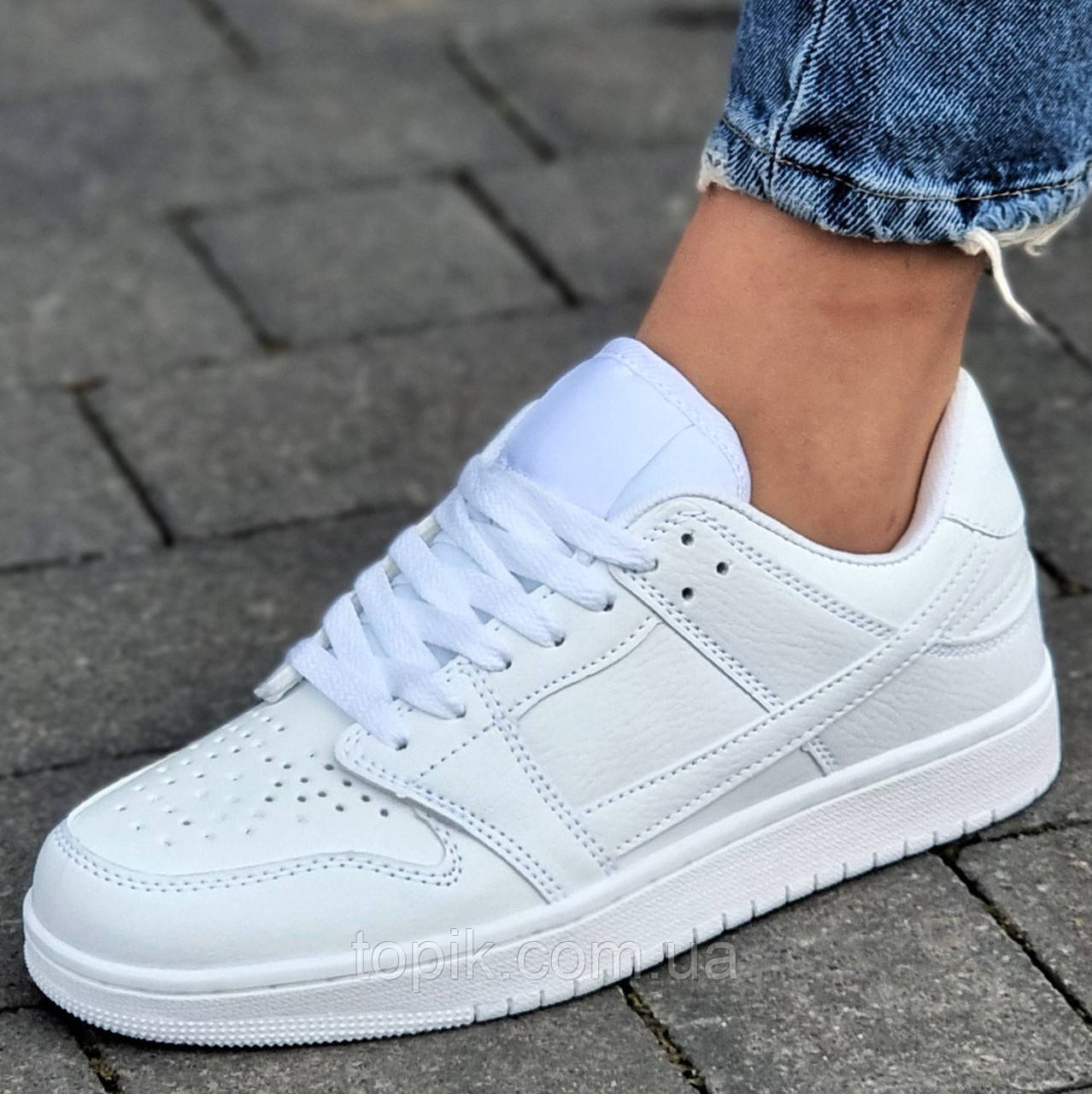 Кроссовки женские белые Джордан модные Кросівки жіночі білі Джордан ...