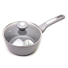 Ківш алюмінієвий зі скляною кришкою 1,65 л 18 см Kamille KM-4280