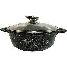 Каструля Kamille (4404) 20*8,5 см литий алюміній з антипригарним покриттям "граніт" із кришкою