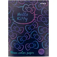 Папір кольоровий неоновий 10 аркушів 5 кольорів А4 Hello Kitty Kite HK21-252