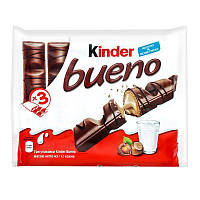 Упаковка шоколадних батончиків Kinder Bueno з молочно-горіховою начинкою 129 г. (8000500050897)