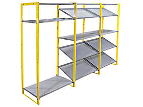 Стелаж для спортивного інвентарю 2400*400*1600мм сіро-жовтий Kompred OL656