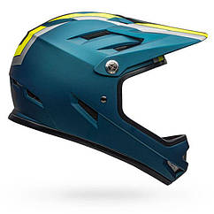 Велошолом BMX даунхіл Bell Sanction Adult Full Face Bike Helmet Agility Blue Matte/Hi-Viz Large (58-60cm)