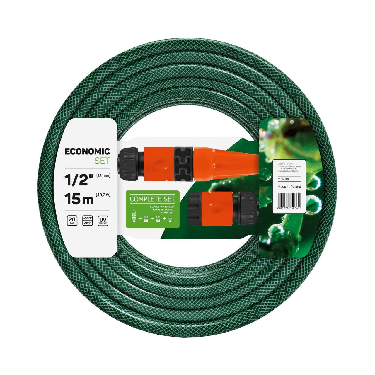 Поливальний набiр ECONOMIC 1/2” 20м + набір фитингів BASIC 10-100