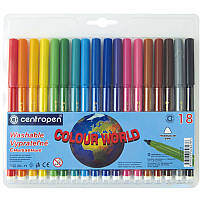 Фломастеры Centropen Colour World 18 цветов 7550/18 ТП