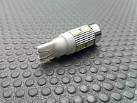 Лампа светодиод б/ц 12V W5W T10 10SMD (56 х 30) с линзой белая