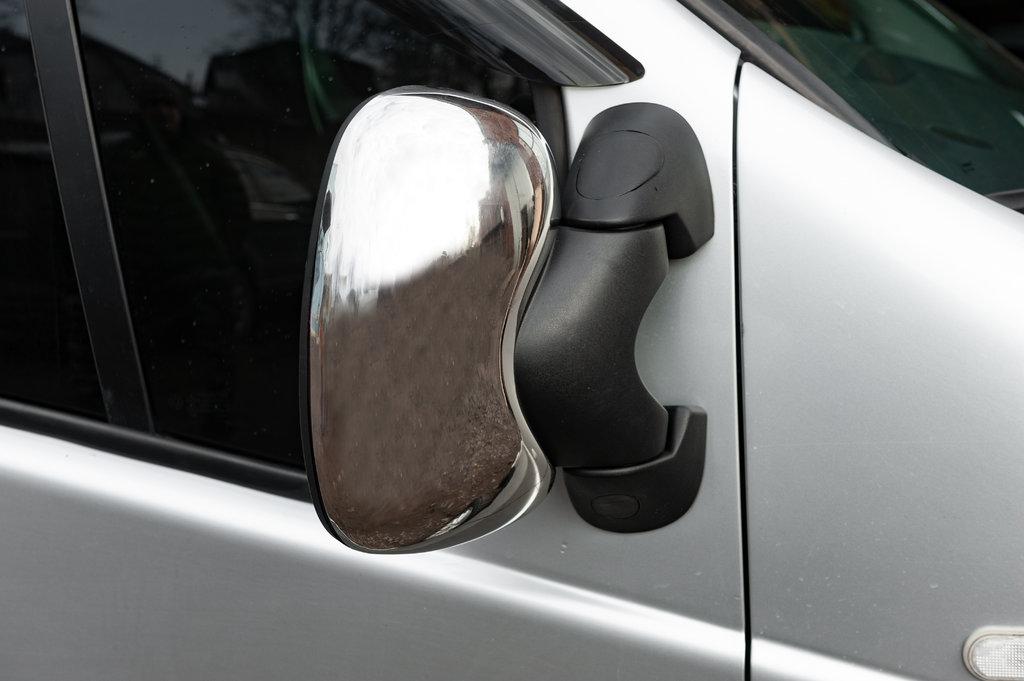 Накладки на зеркала (2 шт) Хромированный пластик для Renault Trafic 2001-2015 гг - фото 6 - id-p1386470896