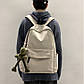 Рюкзак жіночий однотонний в білому кольорі, фото 4
