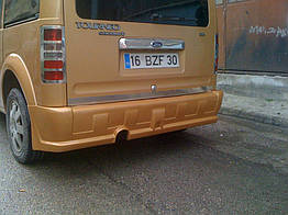 Задній бампер (накладка під фарбування) Meliset для Ford Connect 2002-2006 Склопластик