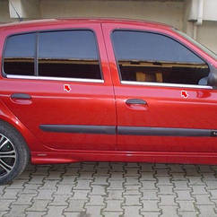 Зовнішня окантовка стекол Omsa Line для Renault Clio II 1998-2005 Нержавіюча сталь (4 шт)