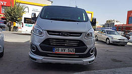 Накладка на передній бампер для Ford Custom (2013-2017) Склопластик Meliset