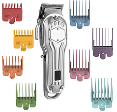 Машинка для стрижки Surker Cordless K9S Silver з кольоровими насадками (SK-K9S-Color), фото 3