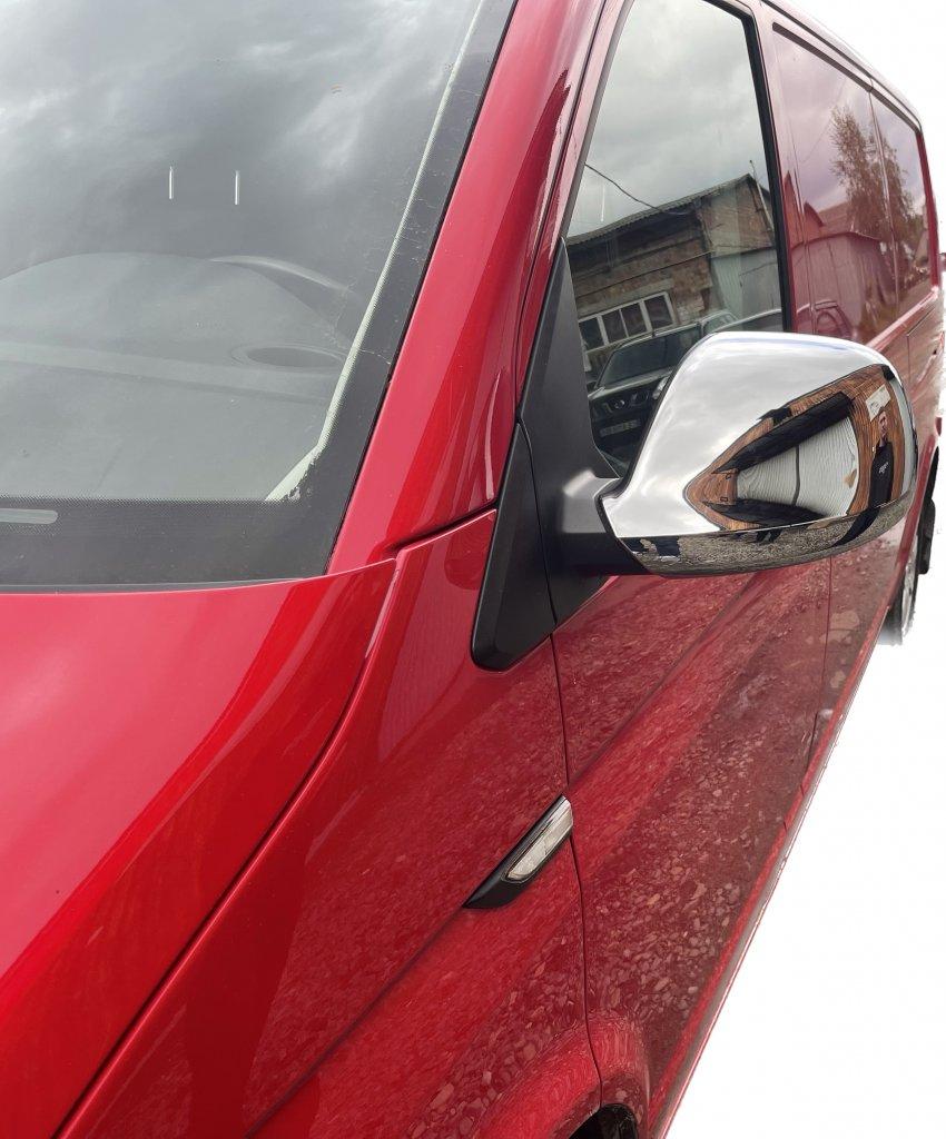 Накладки на зеркала (2 шт, ABS) Carmos - Хромированный пластик для Volkswagen T5 2010-2015 гг - фото 8 - id-p1386470188