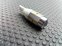 Лампа светодиод б/ц 12V W5W T10 10SMD (56 х 30) с линзой белая