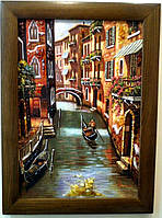 Краєвид Венеція в дерев'яній рамці П-741 Гранд Презент 40*60