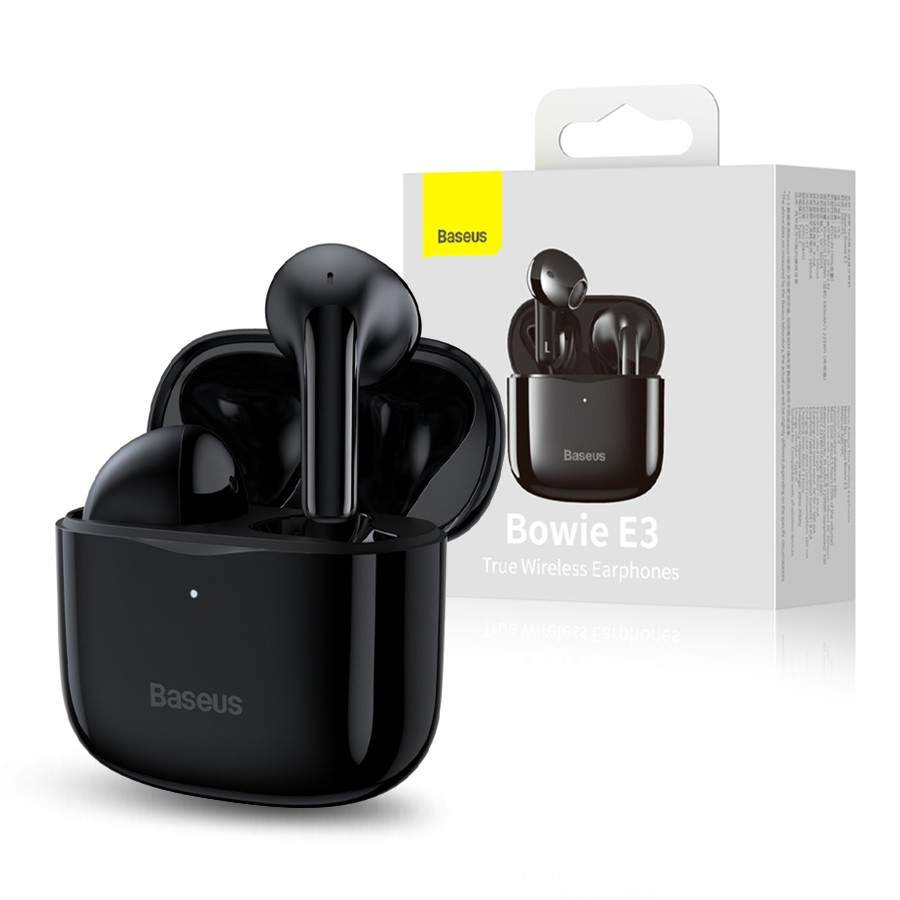 Бездротові навушники вкладиші з мікрофоном для телефона чорні, Bluetooth навушники гарнітура Baseus E3