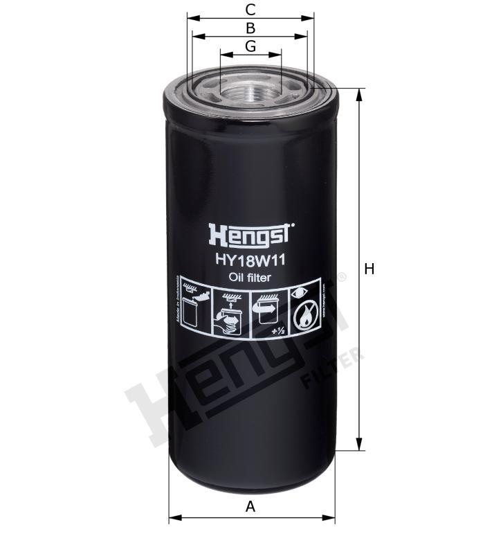 Фільтр масляний Hengst HY18W11 (H18W11)