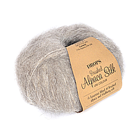 Пряжа DROPS Brushed Alpaca Silk 02 Светло-серый