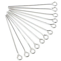 Піни з петелькою з нержавіючої сталі 26х0,6 мм Платиновий +-200 шт.