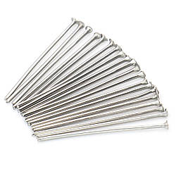 Піни гвоздики з плоским капелюшком з нержавіючої сталі 20х0,6 мм +- 200 шт. Платиновий