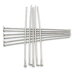 Піни гвоздики з плоским капелюшком з нержавіючої сталі 35х0,6 мм +- 200 шт. Платиновий