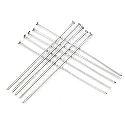 Піни гвоздики з плоским капелюшком з нержавіючої сталі 40х0,6 мм +- 200 шт. Платиновий