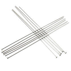 Піни гвоздики з плоским капелюшком з нержавіючої сталі 60х0,6 мм Платиновий +- 100 шт.