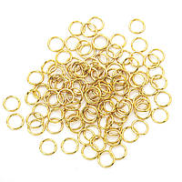 Соединительное кольцо из нержавеющей стали, одинарное, размер 10х1,0мм, цвет Золото, примерно 30шт.