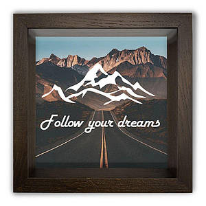Копілка (скарбничка) "Follow your dreams" коричнева 20*20 см Гранд Презент гпхркп0003ка