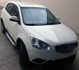 Бокові пороги Line для SsangYong Korando (2010-2019) Алюміній (2 шт.)