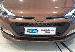 Накладки на решітку для Hyundai I-20 (2014-2018) Omsa Line Нержавіюча сталь (2 шт)