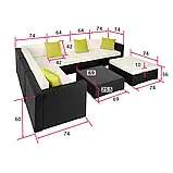 Кутовий модульний диван із ротангу Marbella, алюміній, фото 6