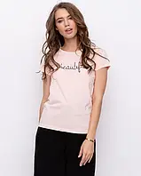 Женская розовая футболка