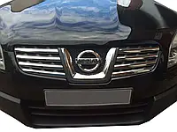 Накладки на решетку радиатора (8 шт, нерж.) Carmos - Турецкая сталь для Nissan Qashqai 2007-2010 гг