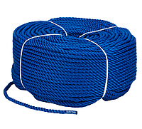 Веревка полиэстер универсальная трехпрядная 8mm*200m синяя